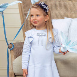 باتاشو-فستان قطن لون أزرق باهت | Childrensalon Outlet