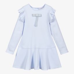 باتاشو-فستان قطن لون أزرق باهت | Childrensalon Outlet