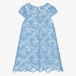 Patachou-Girls Blue Lace Dress | Childrensalon Outlet