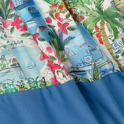 Patachou-Girls Blue Liberty Print Dress | Childrensalon Outlet