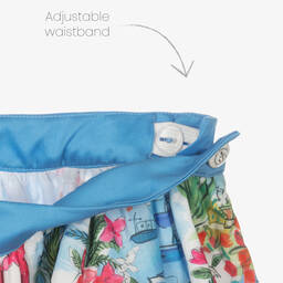 Patachou-Girls Blue Liberty Print Skirt | Childrensalon Outlet