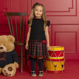 Patachou-Girls Blue & Red Viscose Tartan Dress | Childrensalon Outlet