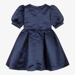 Patachou-Girls Blue Satin Dress | Childrensalon Outlet