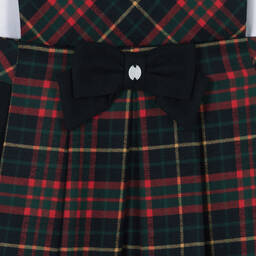 Patachou-Girls Blue Tartan Cotton Pinafore Dress Set | Childrensalon Outlet