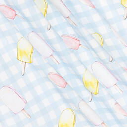 Patachou-Белое платье в голубую клетку | Childrensalon Outlet