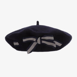 Patachou-Girls Blue Woollen Beret | Childrensalon Outlet