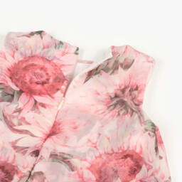 Patachou-جمبسوت شيفون وردي فاتح مزين بالزهور للبنات | Childrensalon Outlet