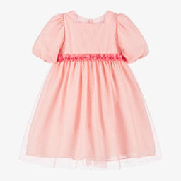 Patachou-Girls' Blush Dotty Tulle Frock | Childrensalon Outlet