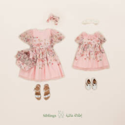 Patachou-Girls Blush Floral Chiffon Frock | Childrensalon Outlet