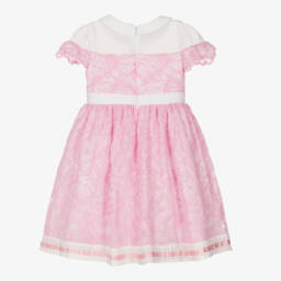 Patachou-فستان شيفون دانتيل وردي للبنات | Childrensalon Outlet