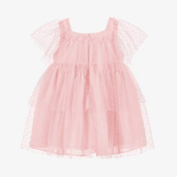 Patachou-Girls Blush Tulle & Chiffon Frock | Childrensalon Outlet