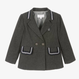 Patachou-Girls Charcoal Cotton Jacket | Childrensalon Outlet
