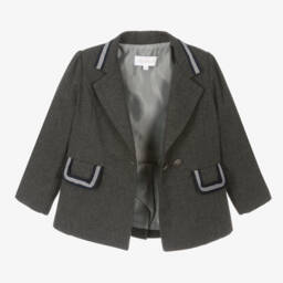 Patachou-Girls Charcoal Cotton Jacket | Childrensalon Outlet
