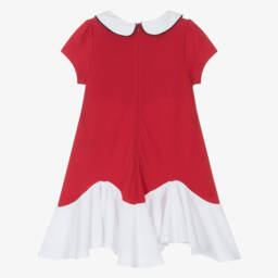 Patachou-Классическое красно-белое платье из пике для девочек | Childrensalon Outlet