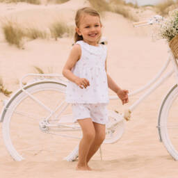 Patachou-Girls Cotton Blossom Shorts Ensemble | Childrensalon Outlet