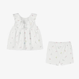 Patachou-Girls Cotton Blossom Shorts Ensemble | Childrensalon Outlet