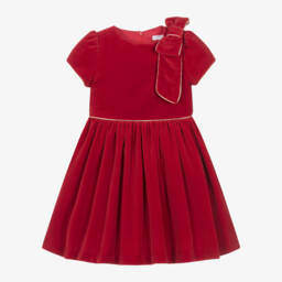 Patachou-Girls Crimson Velvet Frock | Childrensalon Outlet