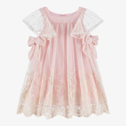 Patachou-فستان دانتيل وردي ناعم للبنات | Childrensalon Outlet