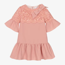 Patachou-Girls Dusky Pink Lace Dress | Childrensalon Outlet