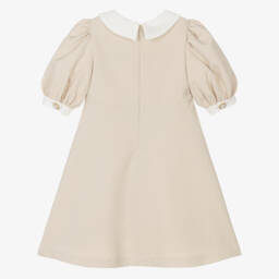 Patachou-Girls Elegant Beige Bow Frock | Childrensalon Outlet