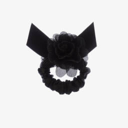Patachou-Girls Elegant Black Floral Hairband | Childrensalon Outlet