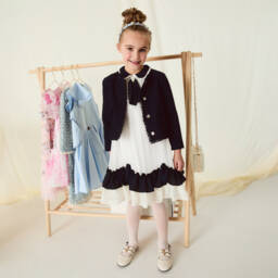 Patachou-Girls Elegant Chiffon Ruffle Dress | Childrensalon Outlet