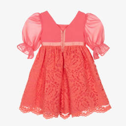 Patachou-Girls Elegant Coral Lace Ensemble | Childrensalon Outlet