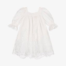 Patachou-Girls Elegant Floral Cotton Lace Dress | Childrensalon Outlet