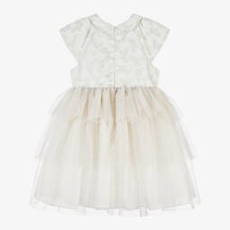 Patachou-Girls Elegant Golden & Ivory Tulle Gown | Childrensalon Outlet