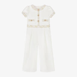 Patachou-Элегантный кремовый комбинезон для девочек | Childrensalon Outlet