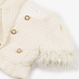 Patachou-Элегантный кремовый твидовый ансамбль для девочек | Childrensalon Outlet