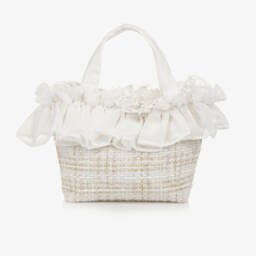 Patachou-Girls Elegant Ivory Tweed Purse | Childrensalon Outlet