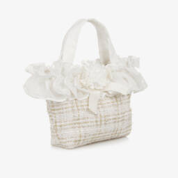 Patachou-Girls Elegant Ivory Tweed Purse | Childrensalon Outlet