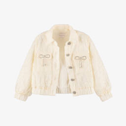 Patachou-Girls Elegant Lace & Jewel Adorned Jacket | Childrensalon Outlet