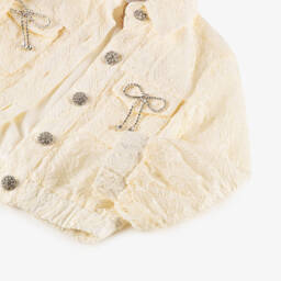 Patachou-Girls Elegant Lace & Jewel Adorned Jacket | Childrensalon Outlet