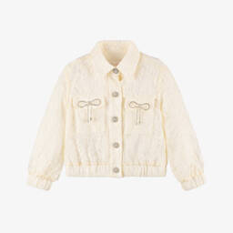 Patachou-Girls Elegant Lace & Jewel Adorned Jacket | Childrensalon Outlet
