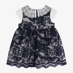 Patachou-Girls Elegant Navy Lace Dress | Childrensalon Outlet