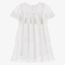 Patachou-Girls Elegant White Chiffon Delight | Childrensalon Outlet