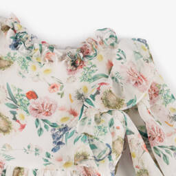 Patachou-Girls Elegant White Floral Chiffon Dress | Childrensalon Outlet