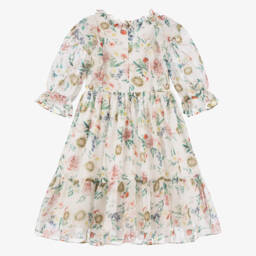 Patachou-Girls Elegant White Floral Chiffon Dress | Childrensalon Outlet