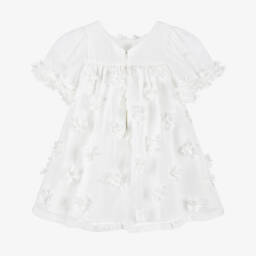Patachou-Girls Elegant White Floral Frock | Childrensalon Outlet