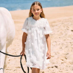Patachou-Girls Elegant White Floral Frock | Childrensalon Outlet