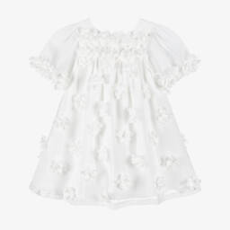 Patachou-Girls Elegant White Floral Frock | Childrensalon Outlet