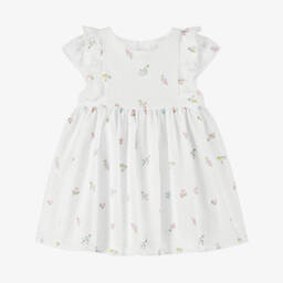 Patachou-فستان أبيض أنيق مزين بالزهور للبنات | Childrensalon Outlet