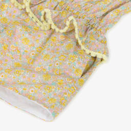Patachou-Girls Floral Cotton Romper in Sunshine Hues | Childrensalon Outlet