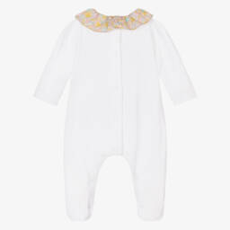 Patachou-Белый хлопковый ромпер с цветочным узором для девочек | Childrensalon Outlet