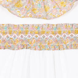 Patachou-Белый хлопковый ромпер с цветочным узором для девочек | Childrensalon Outlet