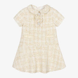 Patachou-Girls Glittering Ivory Dress | Childrensalon Outlet
