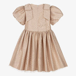 Patachou-Girls Gold Glitter Polka Dot Dress | Childrensalon Outlet
