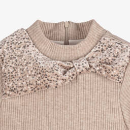 Patachou-Girls Gold Sequin Velvet Dress | Childrensalon Outlet